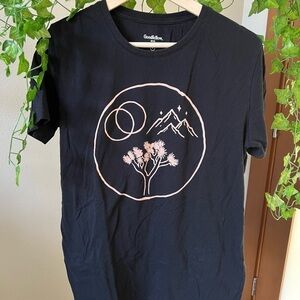 Black T-Shirt with Pink Graphic